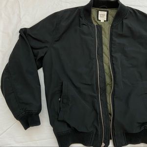 Gap black zip bomber jacket medium
